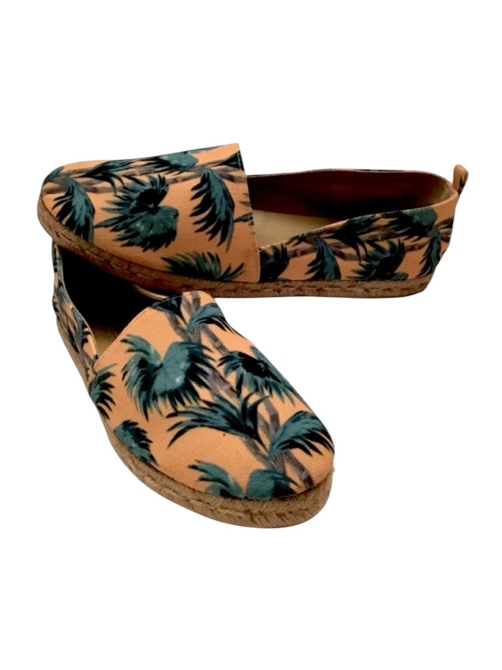Mara & Mine Palm Print Espadrille Flats Canvas Slip-On Shoes Sz: EU 40/US 9.5-10